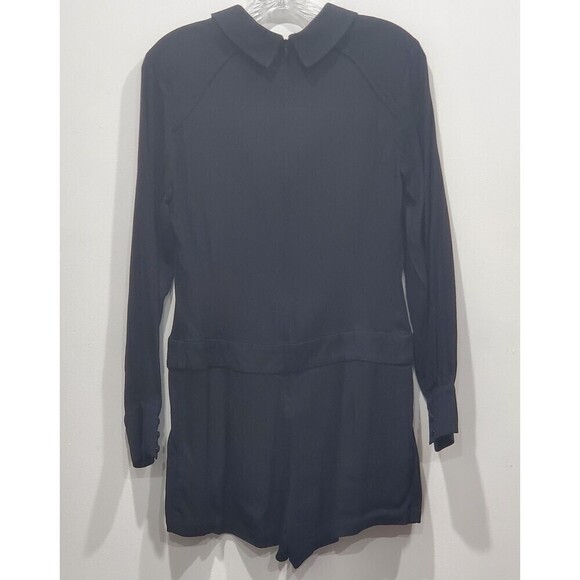 ELLA Moss Ivana Black Long Sleeved Collared Romper, Size S - Picture 8 of 12
